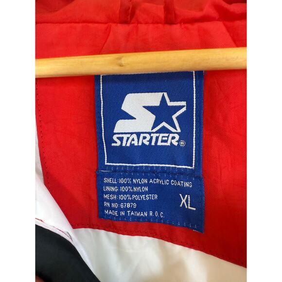 VTG 90s STARTER NCAA University Indiana HOOSIERS Logo Stripe 1/4 Zip Pullover XL - Picture 2 of 16